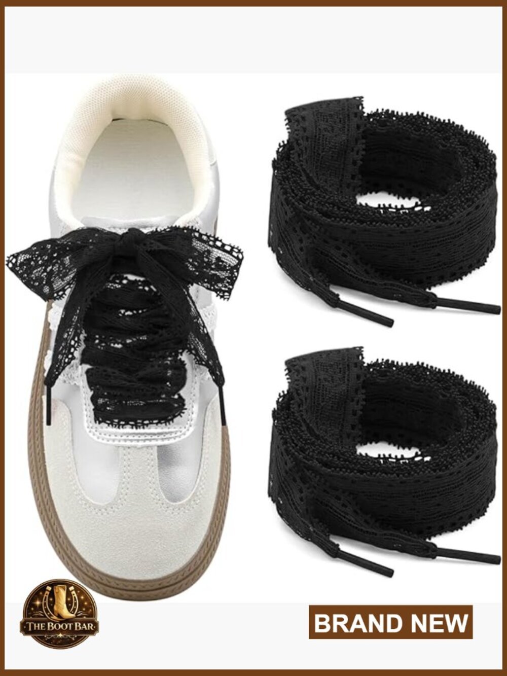 Flat Lace Shoelaces 2.3CM Wide Fancy Lace Shoe Laces 2 Pairs